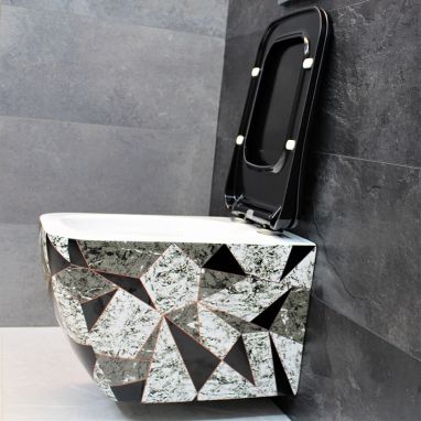 DUSEL Унитаз подвесной c крышкой и сиденьем Slim Soft-close Cubis Art DWHT10201030ART