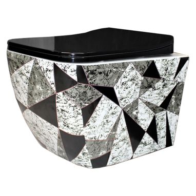 DUSEL Унитаз подвесной c крышкой и сиденьем Slim Soft-close Cubis Art DWHT10201030ART