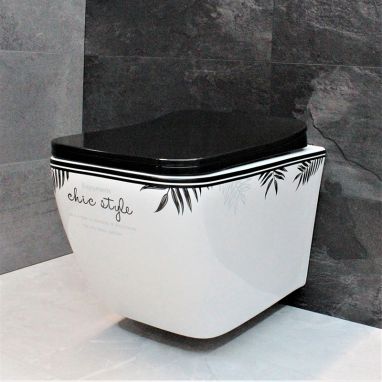 DUSEL Унитаз подвесной c крышкой и сиденьем Slim Soft-close Cubis Chic Style DWHT10201030CS