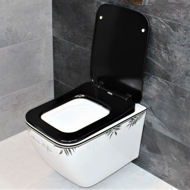 DUSEL Унитаз подвесной c крышкой и сиденьем Slim Soft-close Cubis Chic Style DWHT10201030CS
