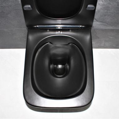 DUSEL Унитаз подвесной c крышкой и сиденьем Slim Soft-close Cubis Black Matt DWHT10201030RB