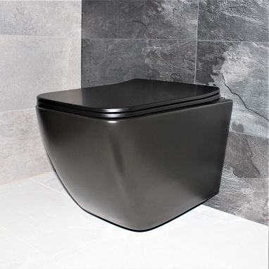DUSEL Унитаз подвесной c крышкой и сиденьем Slim Soft-close Cubis Black Matt DWHT10201030RB