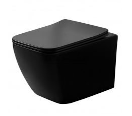 DUSEL Унітаз підвісний с кришкою і сидінням Slim Soft-close Cubis Black Matt DWHT10201030RB