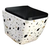 DUSEL Унитаз подвесной c крышкой и сиденьем Slim Soft-close Cubis Terrazzo DWHT10201030TER