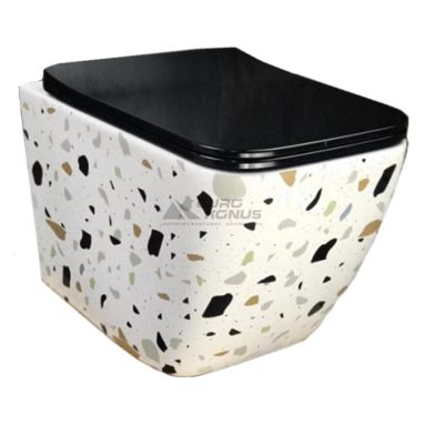 DUSEL Унитаз подвесной c крышкой и сиденьем Slim Soft-close Cubis Terrazzo DWHT10201030TER