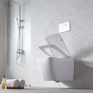 DUSEL Унитаз подвесной c функцией биде, крышкой и сиденьем Slim Soft-close Cubis Mix DWHT10201030М