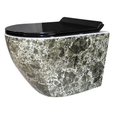 DUSEL Унитаз подвесной c крышкой и сиденьем Slim Soft-close Levita Marble DWHT10201130MS