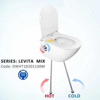 DUSEL Унитаз подвесной c функцией биде, крышкой и сиденьем Slim Soft-close Levita Mix DWHT10201130М