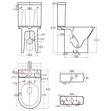 DUSEL Унитаз-компакт c крышкой и сиденьем Slim Soft-close Verona (DTPT10212230R)