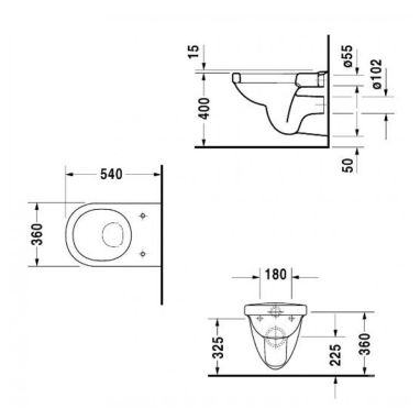 DURAVIT Унитаз подвесной HAPPY D (0171090000)