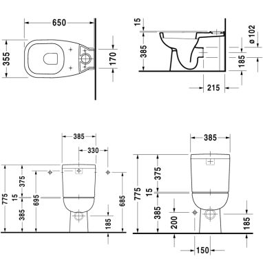 DURAVIT Унитаз (чаша) D-Code (21180900002)