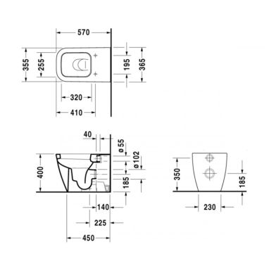 DURAVIT Унитаз напольный (чаша) HAPPY D.2 (2159090000)