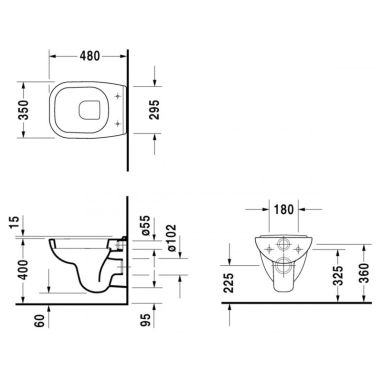 DURAVIT Унитаз подвесной D-Code (22110900002)