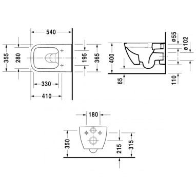 DURAVIT Унитаз подвесной Happy D.2 (22220900001)