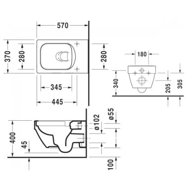 DURAVIT Унитаз подвесной Vero Air (2525090000)