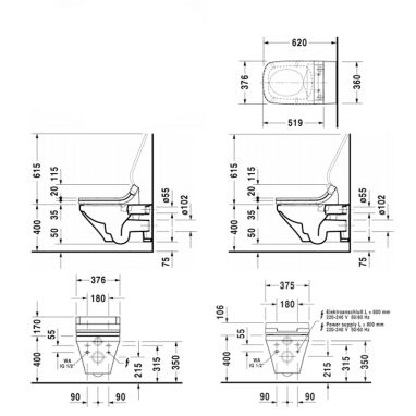 DURAVIT Унитаз подвесной DuraStyle (2542590000)