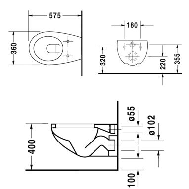 DURAVIT Унитаз подвесной Duraplus (2547090000)