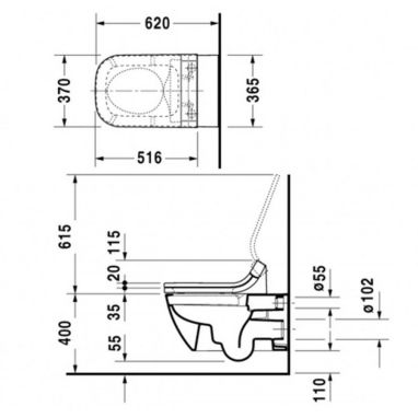 DURAVIT Унитаз подвесной HAPPY D.2 (2550590000)