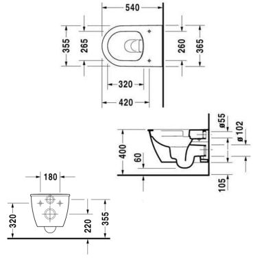 DURAVIT Унитаз подвесной Darling New (2557090000)