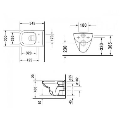 DURAVIT Унитаз подвесной D-Code (25700900002)