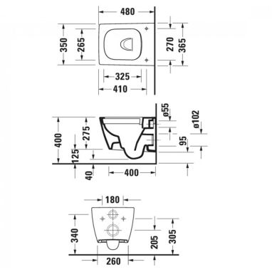 DURAVIT Унитаз подвесной VIU (2573090000)