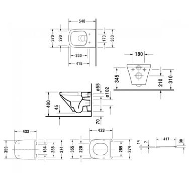 DURAVIT Унитаз подвесной с сиденьем soft-close DURASTYLE (45510900A1)