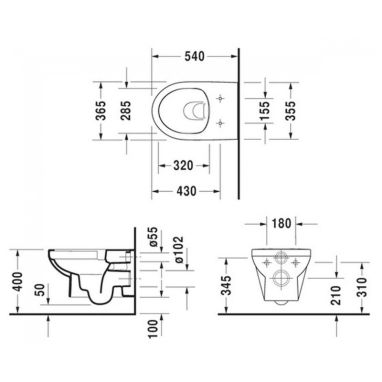 DURAVIT Унитаз подвесной с сиденьем soft-close DuraStyle (45620900A1)