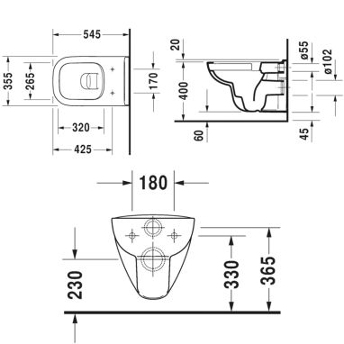 DURAVIT Унитаз подвесной с сиденьем soft-close D-Code (45700900A1)