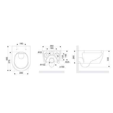 EXCELLENT Унитаз подвесной с сидением Doto Pure-Rim (CEAX.1404.485.WH)