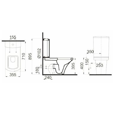 IDEVIT Унитаз подвесной с функцией биде и вентилем Vega 2804-0607