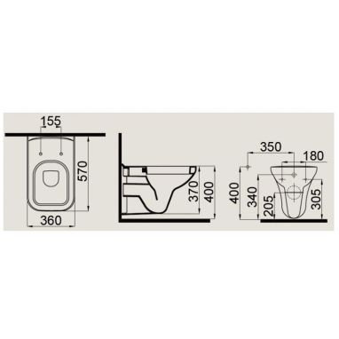 IDEVIT Унитаз подвесной с сиденьем и функцией биде Slim SC Nova SET3504-0605-001-1-6100