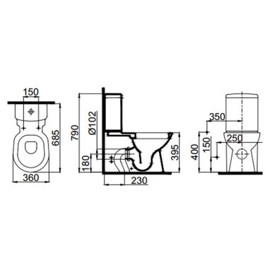 IDEVIT Унитаз-компакт с сиденьем SC Diva SETK2004-0206-001-1-1200