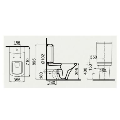 IDEVIT Унитаз-компакт с сиденьем и функцией биде US SC Vega SETK2804-0305-001-1-6200