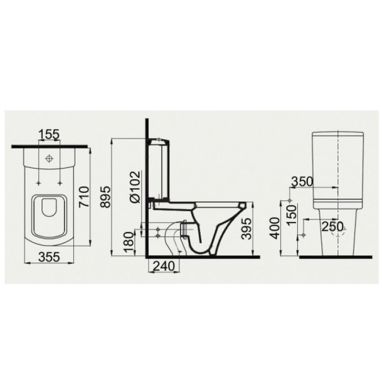 IDEVIT Унитаз-компакт с сиденьем, функцией биде и вентилем US SC Vega SETK2804-0307-001-1-6200