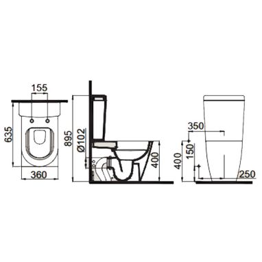 IDEVIT Унитаз-компакт с сиденьем и функцией биде SC Alfa SETK3104-0315-001-1-6200