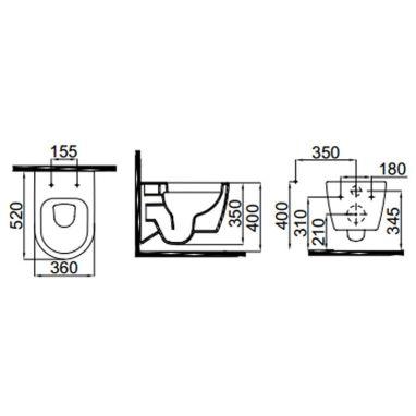 IDEVIT Унитаз подвесной с сиденьем US SC Alfa SETK3104-2616-001-1-6000
