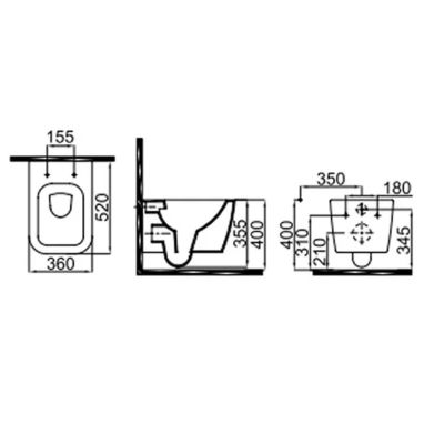 IDEVIT Унитаз подвесной с сиденьем, функцией биде и вентилем US SC Alfa SETK3104-2617-001-1-6000
