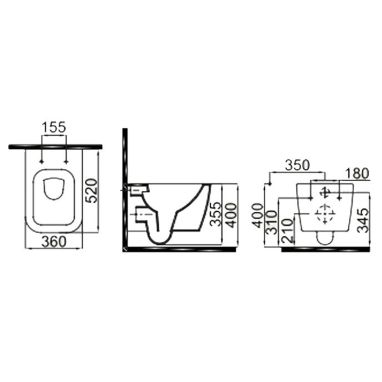 IDEVIT Унитаз подвесной с сиденьем и функцией биде US SC Halley SETK3204-2615-001-1-6000
