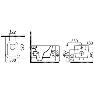 IDEVIT Унитаз подвесной с сиденьем, функцией биде и вентилем US SC Halley SETK3204-2617-001-1-6000