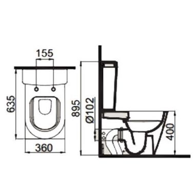 IDEVIT Унитаз-компакт с сиденьем и функцией биде SC Nova SETK3504-0315-001-1-6100