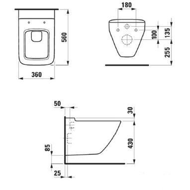 LAUFEN Унитаз подвесной Palace (H8207000000001)