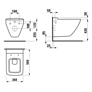 LAUFEN Унитаз подвесной Palace Rimless (H8207060000001)