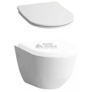 LAUFEN Унитаз подвесной с сидением Slim soft-close Pro Rimless (H8209660000001+H8989660000001R)