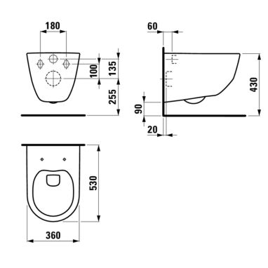 LAUFEN Унитаз подвесной Pro Rimless (H8209660000001)