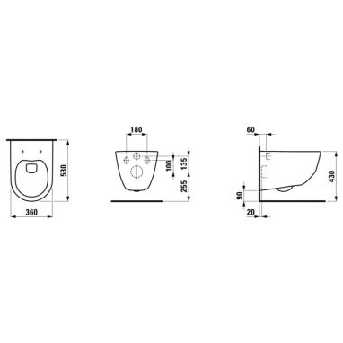 LAUFEN Унитаз подвесной Pro Rimless (H8209664000001)