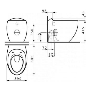 LAUFEN Унитаз напольный (чаша) ALESSI One (H8219714000001)