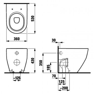 LAUFEN Унитаз напольный (чаша) PRO (H8229520000001)