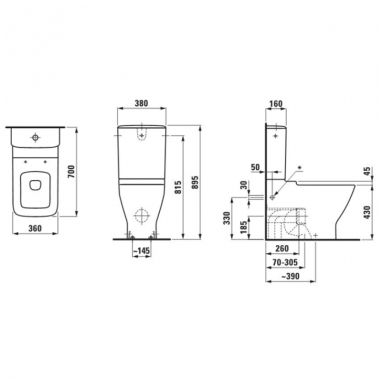 LAUFEN Унитаз (чаша) Palace Vario (H8247060000001)