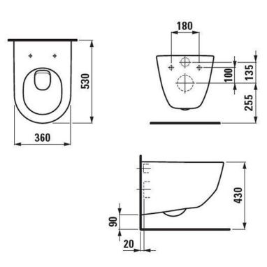 LAUFEN Унитаз подвесной с сиденьем soft-close PRO (H8669530000001)
