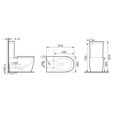 NEWARC Унитаз-компакт с сидением Rimless Modern 3822W